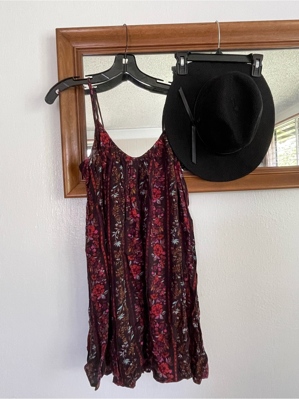 Volcom Black Floral Strappy Mini Dress